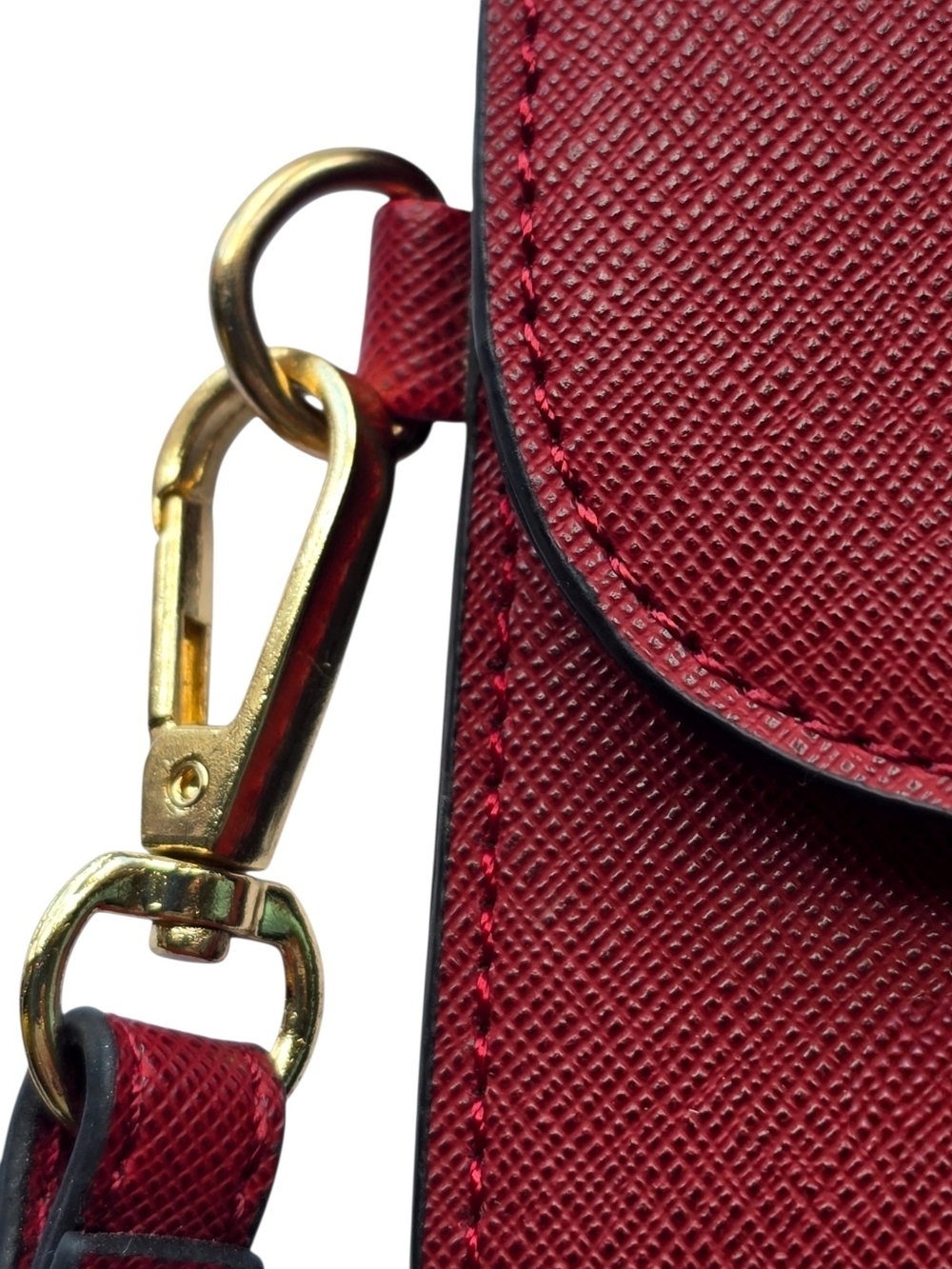 West Elm Burgundy Wristlet Clutch Pouch Textured Faux Leather - Picture 3 of 3